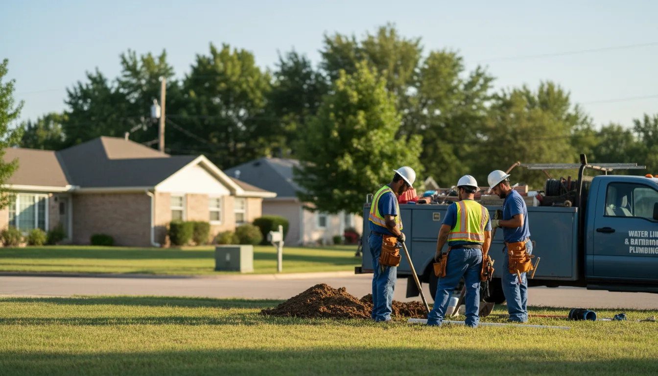Residential water line and bathroom plumbing service in Bedford, TX